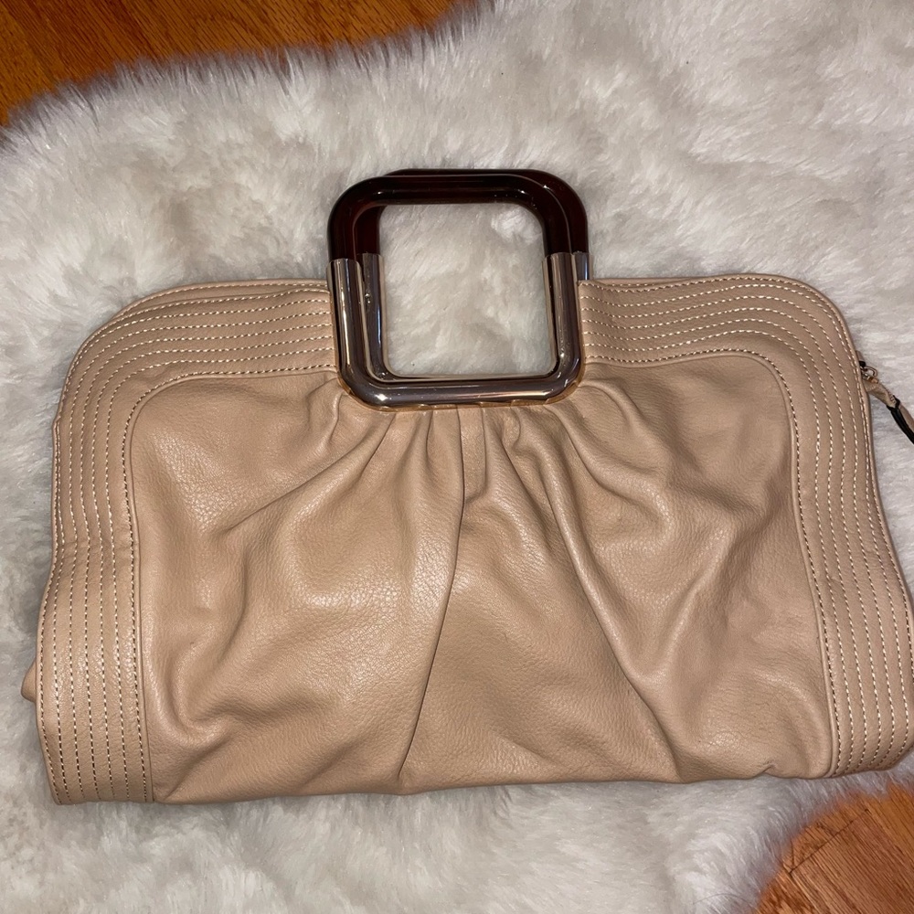 Beige handbag with strap